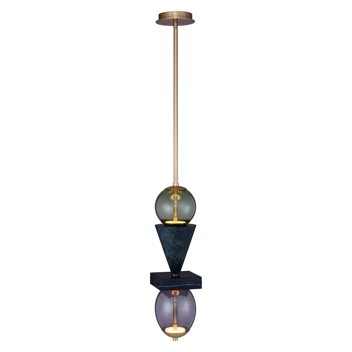 24'' Demi 2 Light Winter Brass Pendant