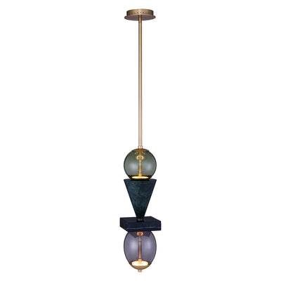 24'' Demi 2 Light Winter Brass Pendant