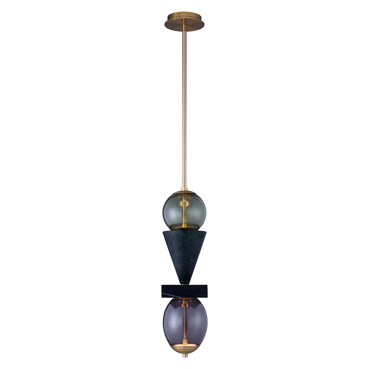 24'' Demi 2 Light Winter Brass Pendant