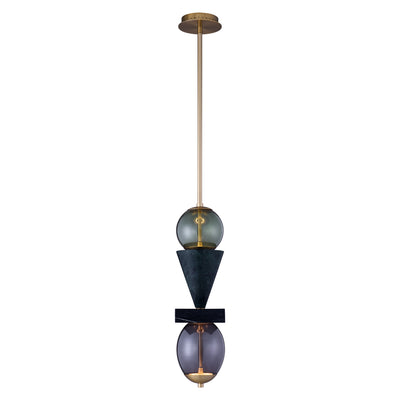 24'' Demi 2 Light Winter Brass Pendant