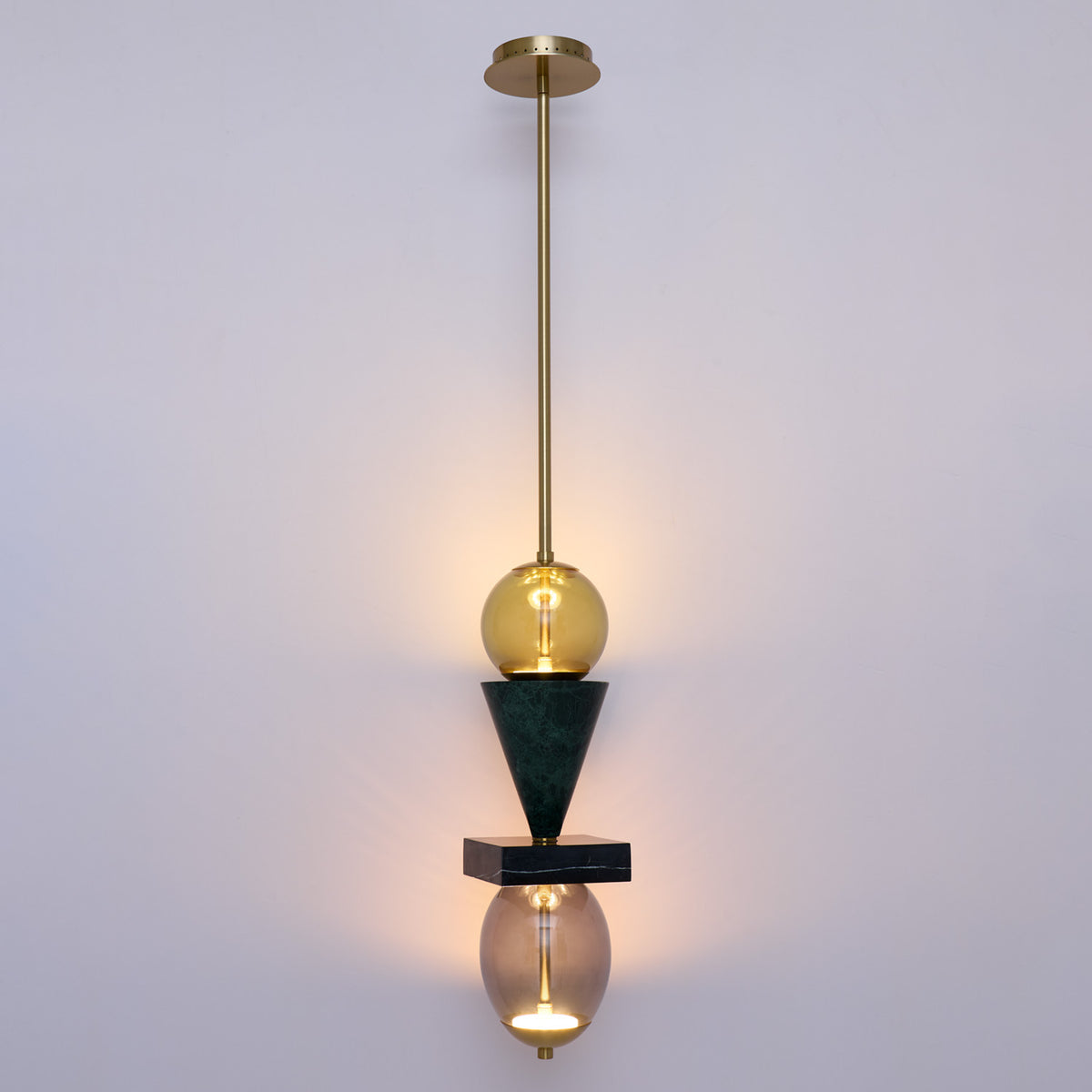 24'' Demi 2 Light Winter Brass Pendant