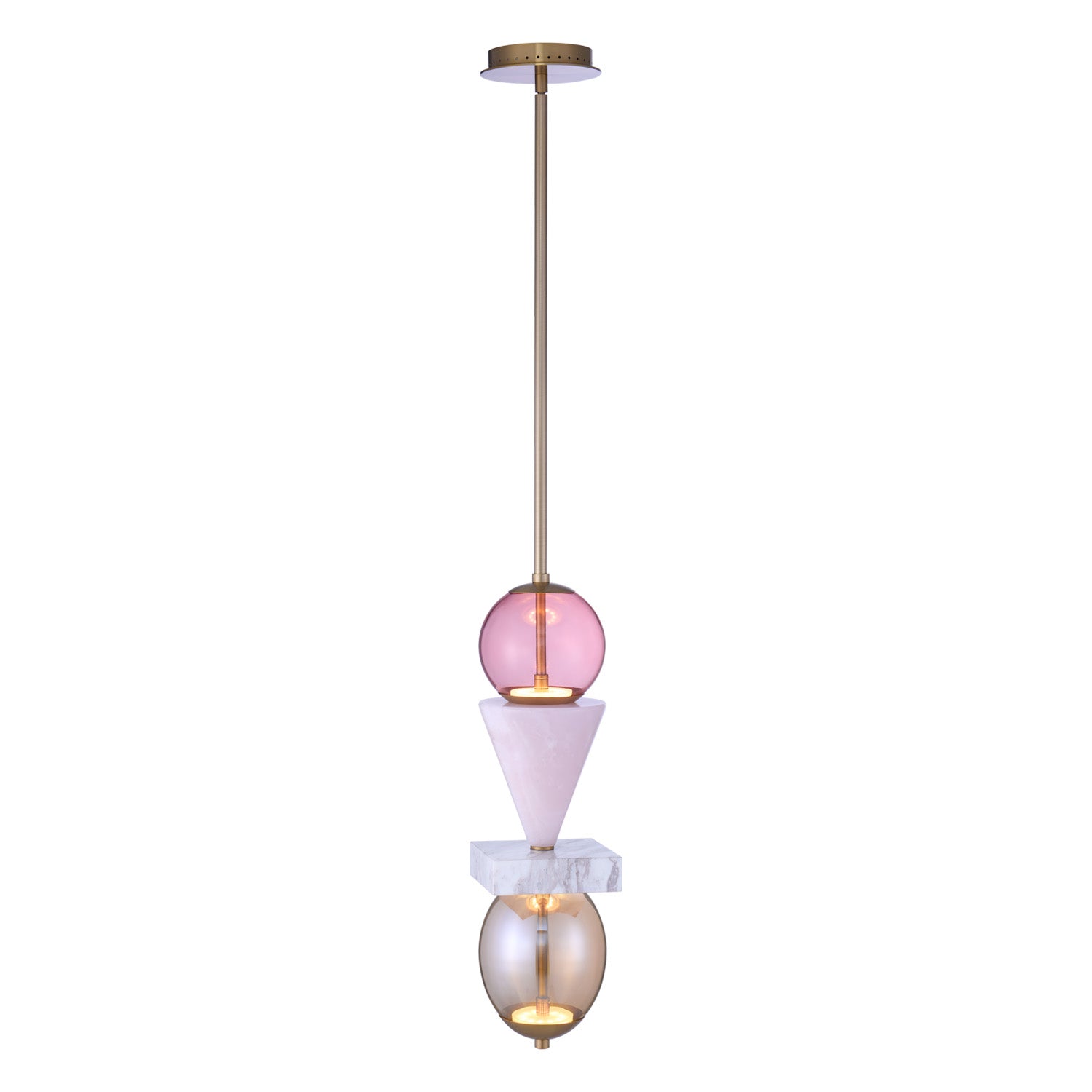 24'' Demi 1 Light Winter Brass Pendant