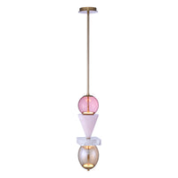 24'' Demi 1 Light Winter Brass Pendant