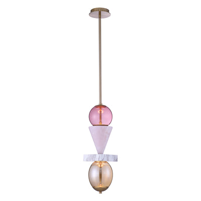 24'' Demi 1 Light Winter Brass Pendant