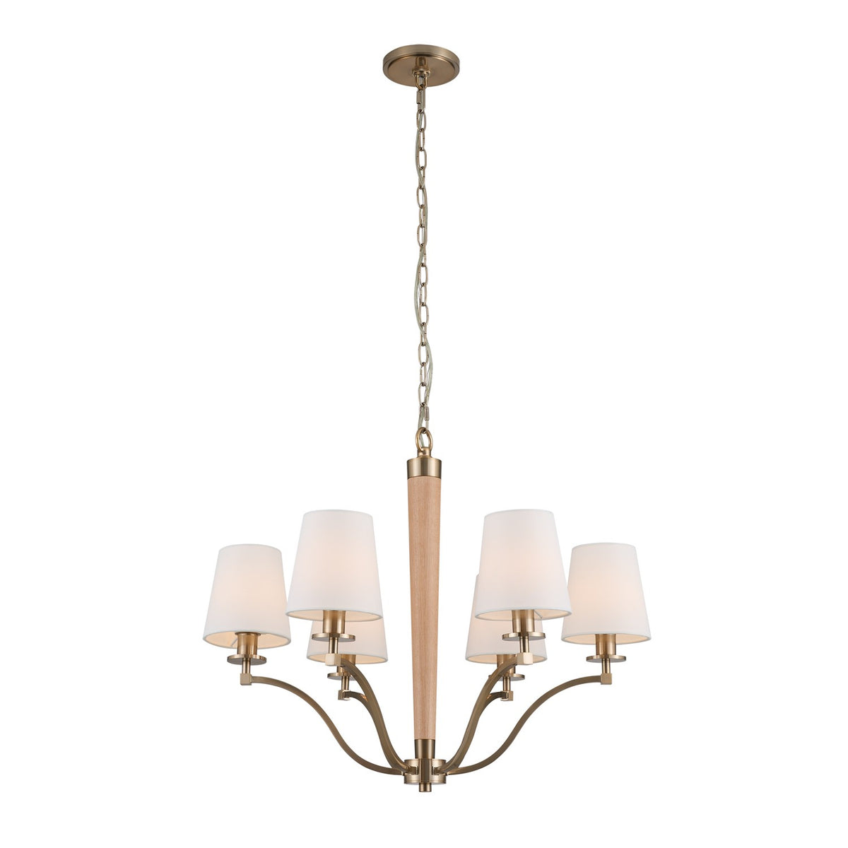 23'' Curva 6 Light Brushed Champagne Gold Chandelier