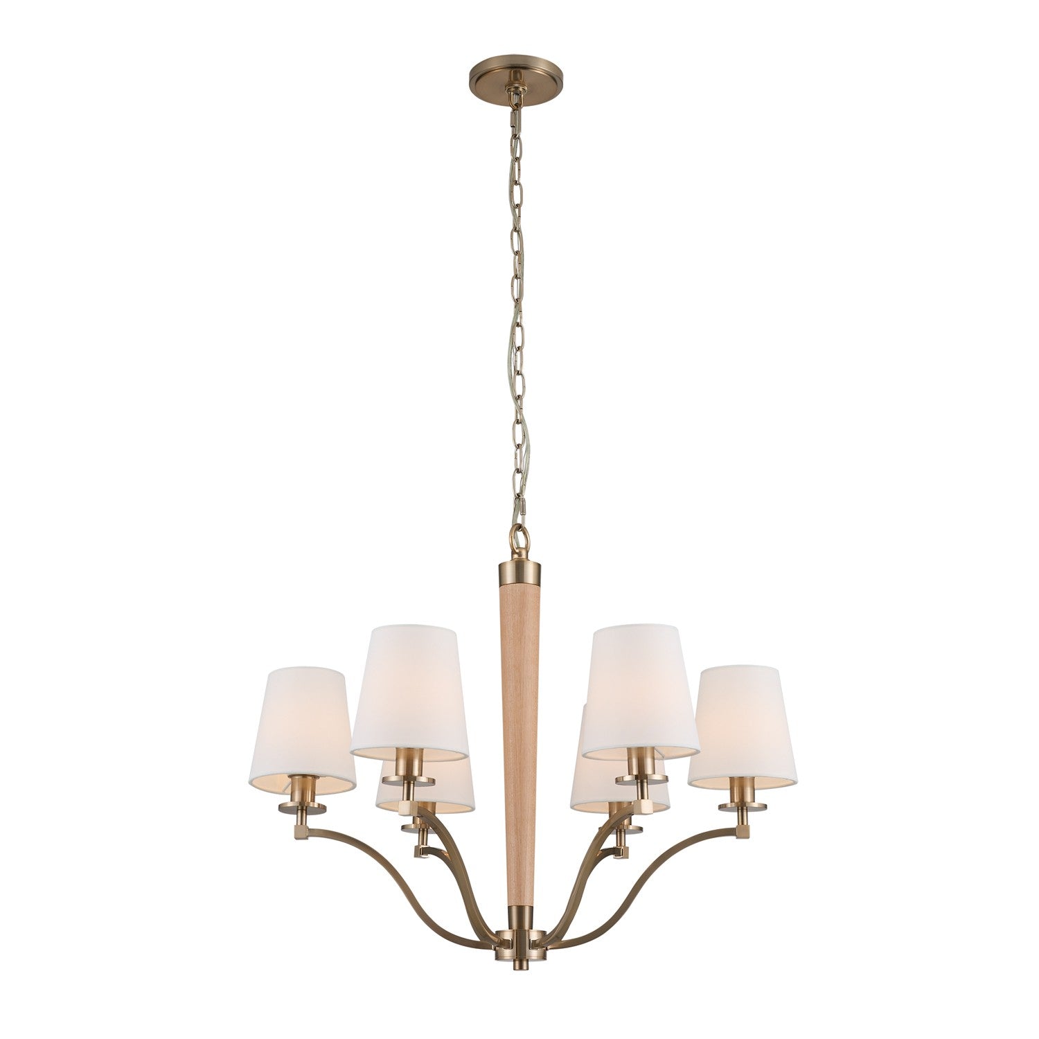 23'' Curva 6 Light Brushed Champagne Gold Chandelier