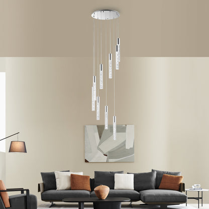 Sparkling Night Cylinder Chandelier | 9 Light