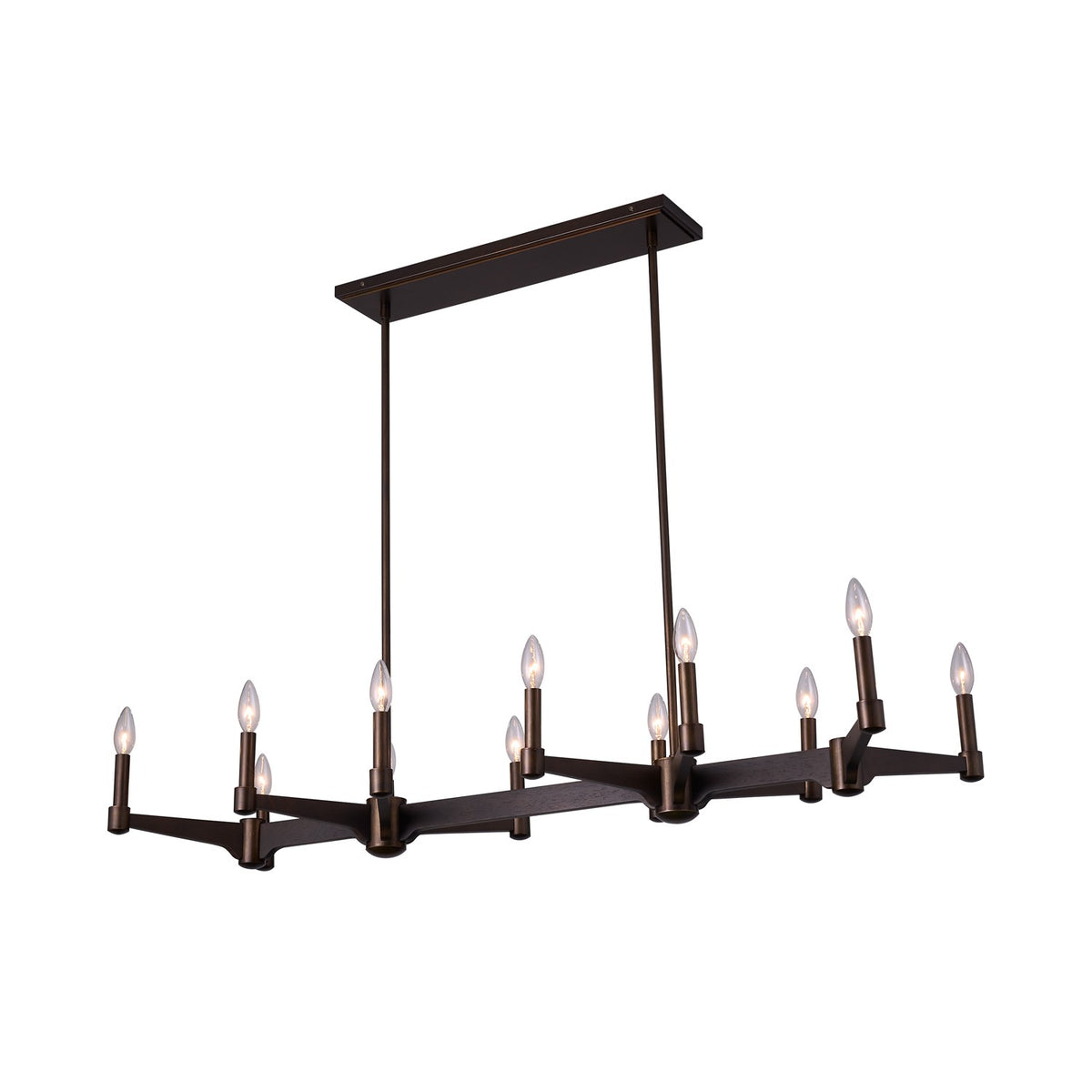 19'' Tono 12 Light Vintage Bronze Linear Pendant