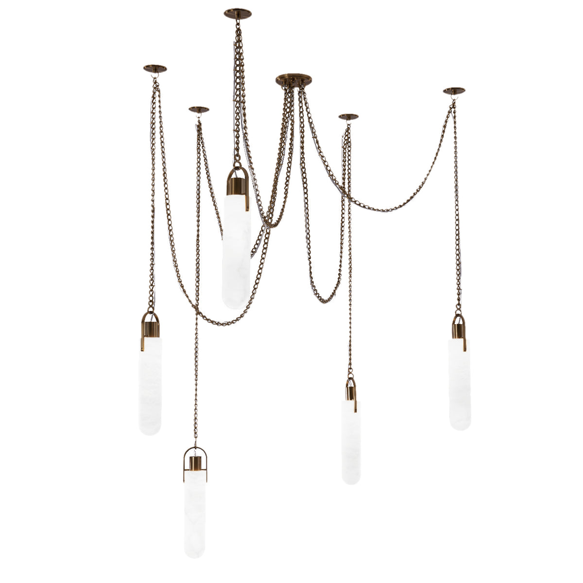 15.25'' Flint 5 Light Winter Brass Multi-Pendant