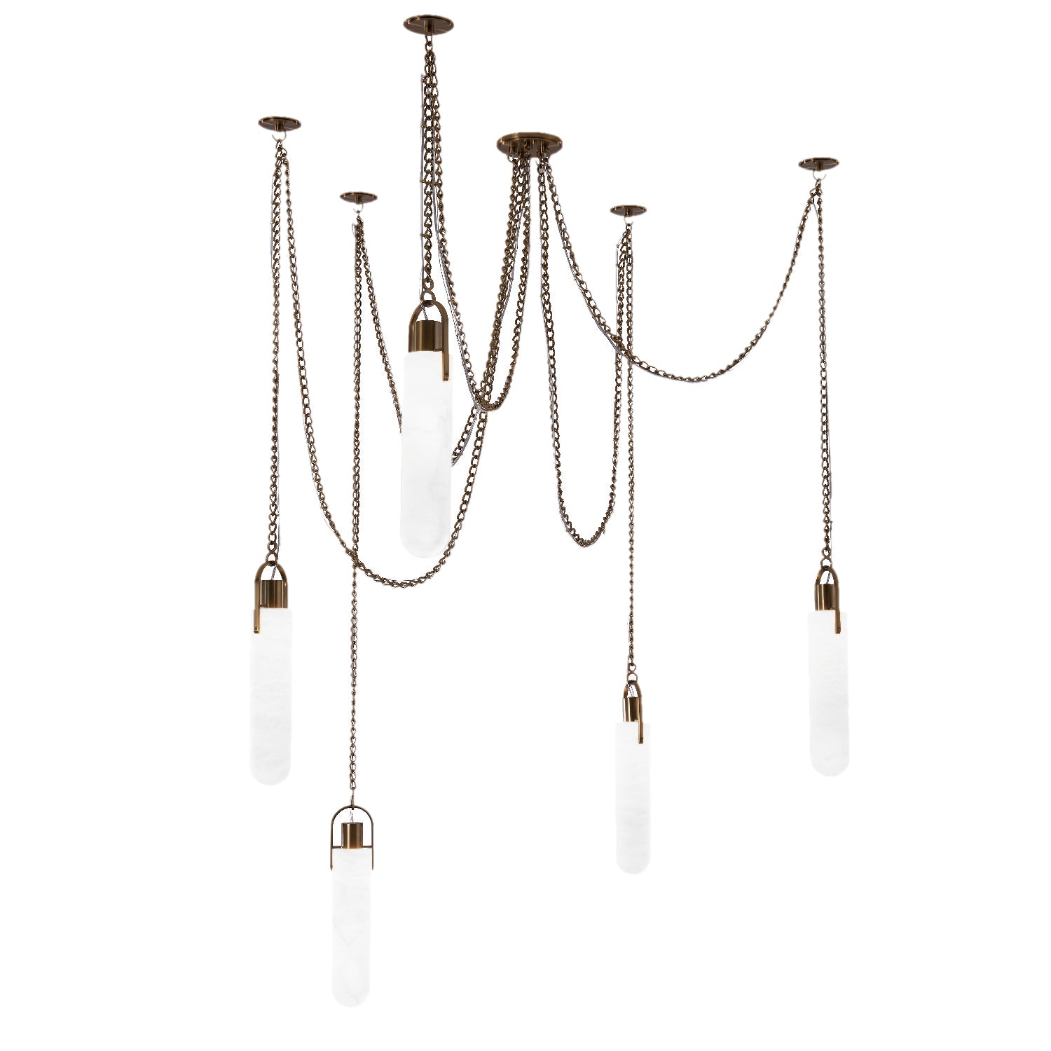 15.25'' Flint 5 Light Winter Brass Multi-Pendant