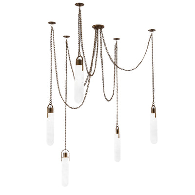 15.25'' Flint 5 Light Winter Brass Multi-Pendant