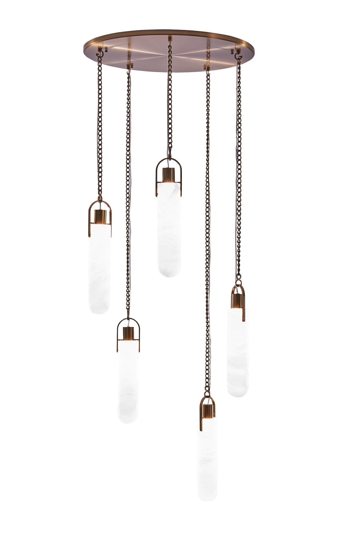 15.5'' Flint 5 Light Winter Brass Multi-Pendant