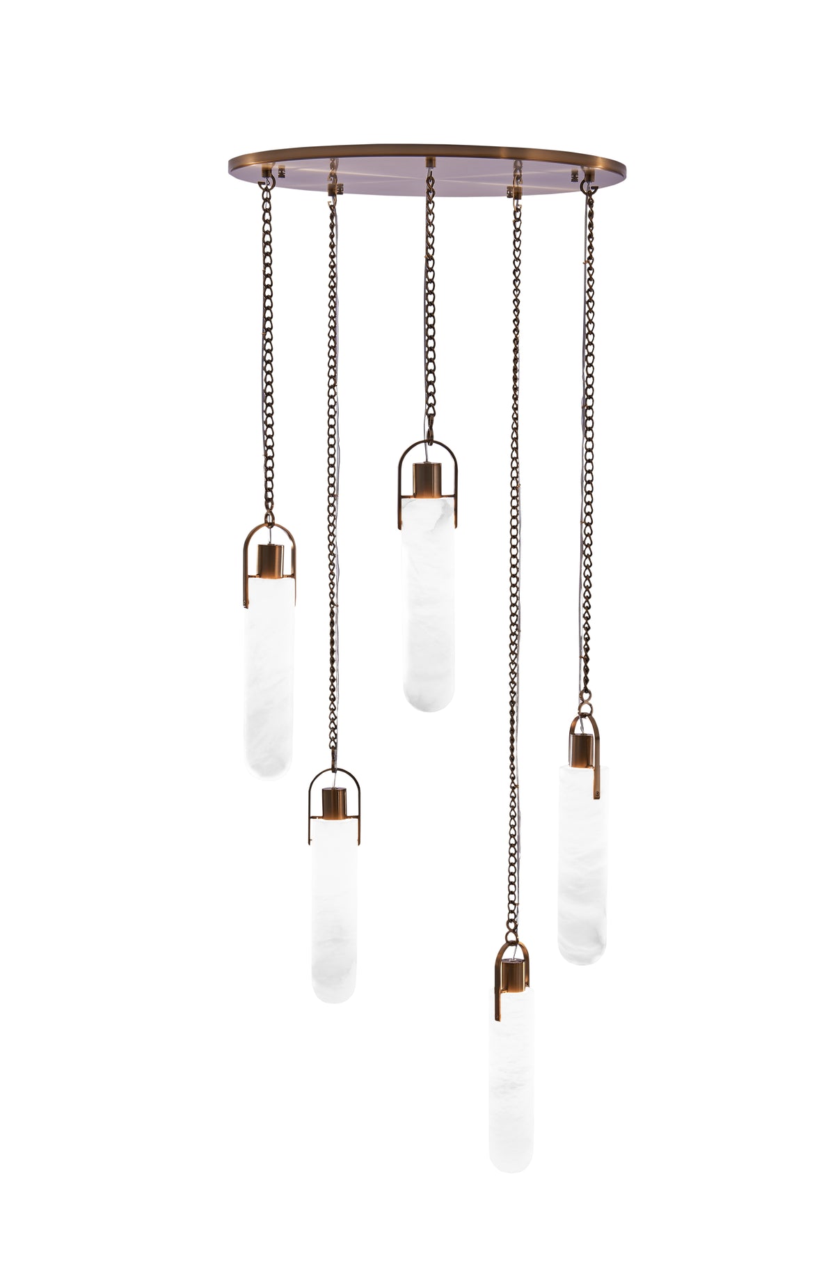 15.5'' Flint 5 Light Winter Brass Multi-Pendant