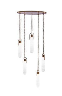 15.5'' Flint 5 Light Winter Brass Multi-Pendant