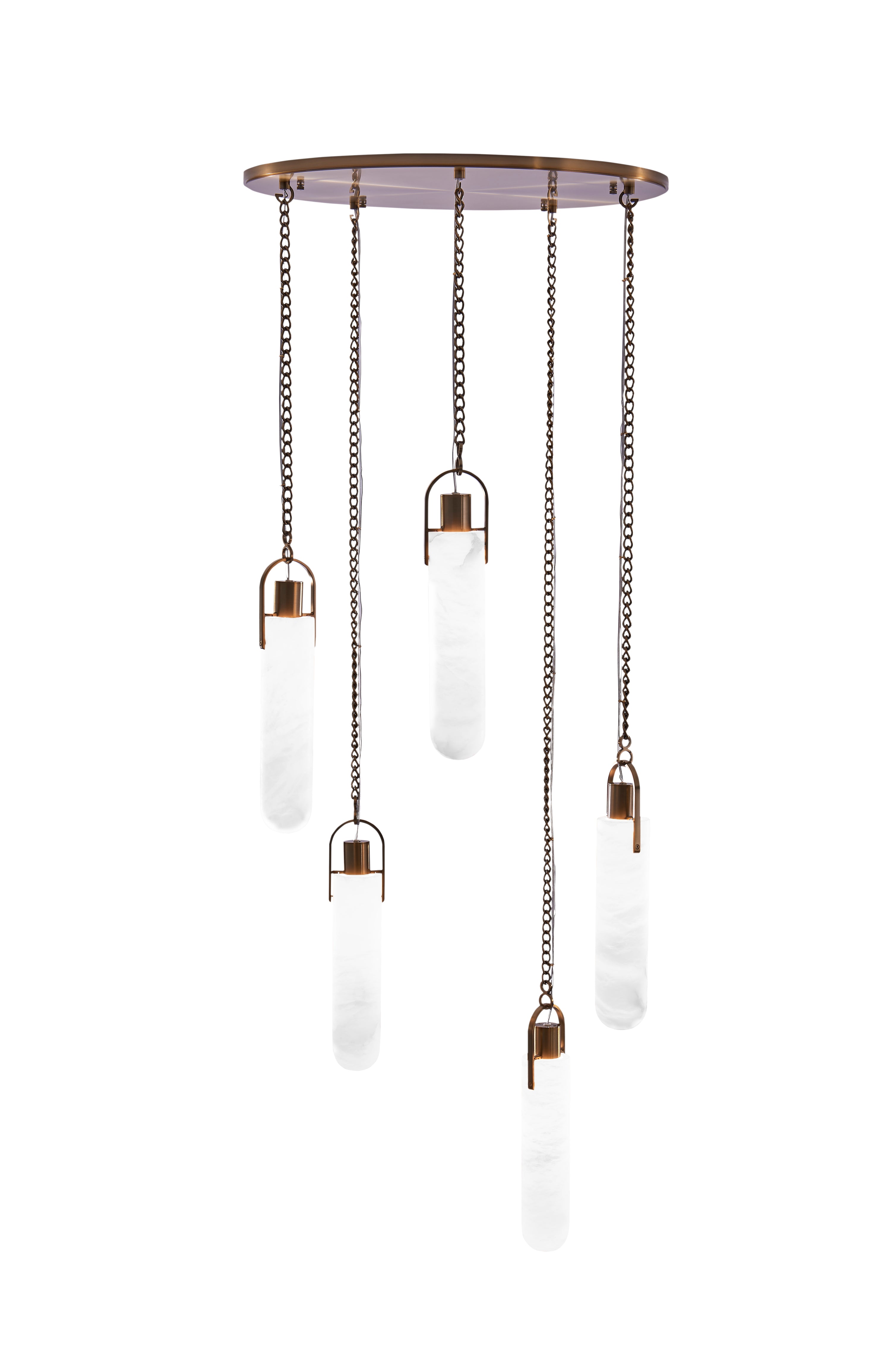 15.5'' Flint 5 Light Winter Brass Multi-Pendant
