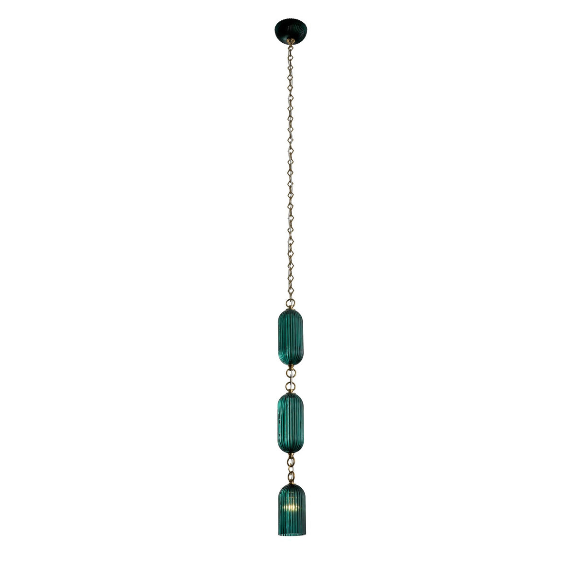36'' Verde 1 Light True Satin Brass Pendant