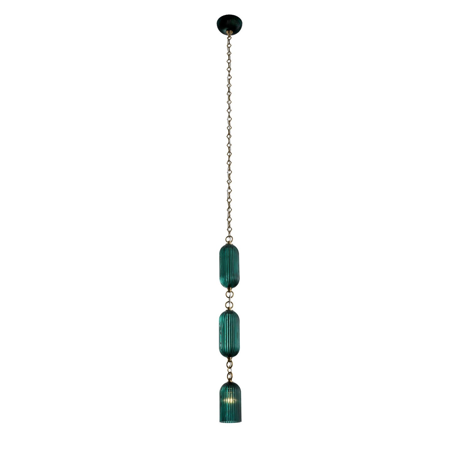 36'' Verde 1 Light True Satin Brass Pendant