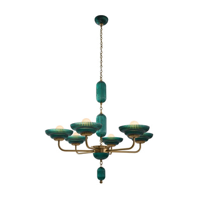 40'' Verde 6 Light True Satin Brass Chandelier