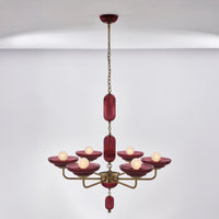 40'' Verde 6 Light Satin Brass Chandelier