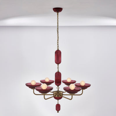 40'' Verde 6 Light Satin Brass Chandelier