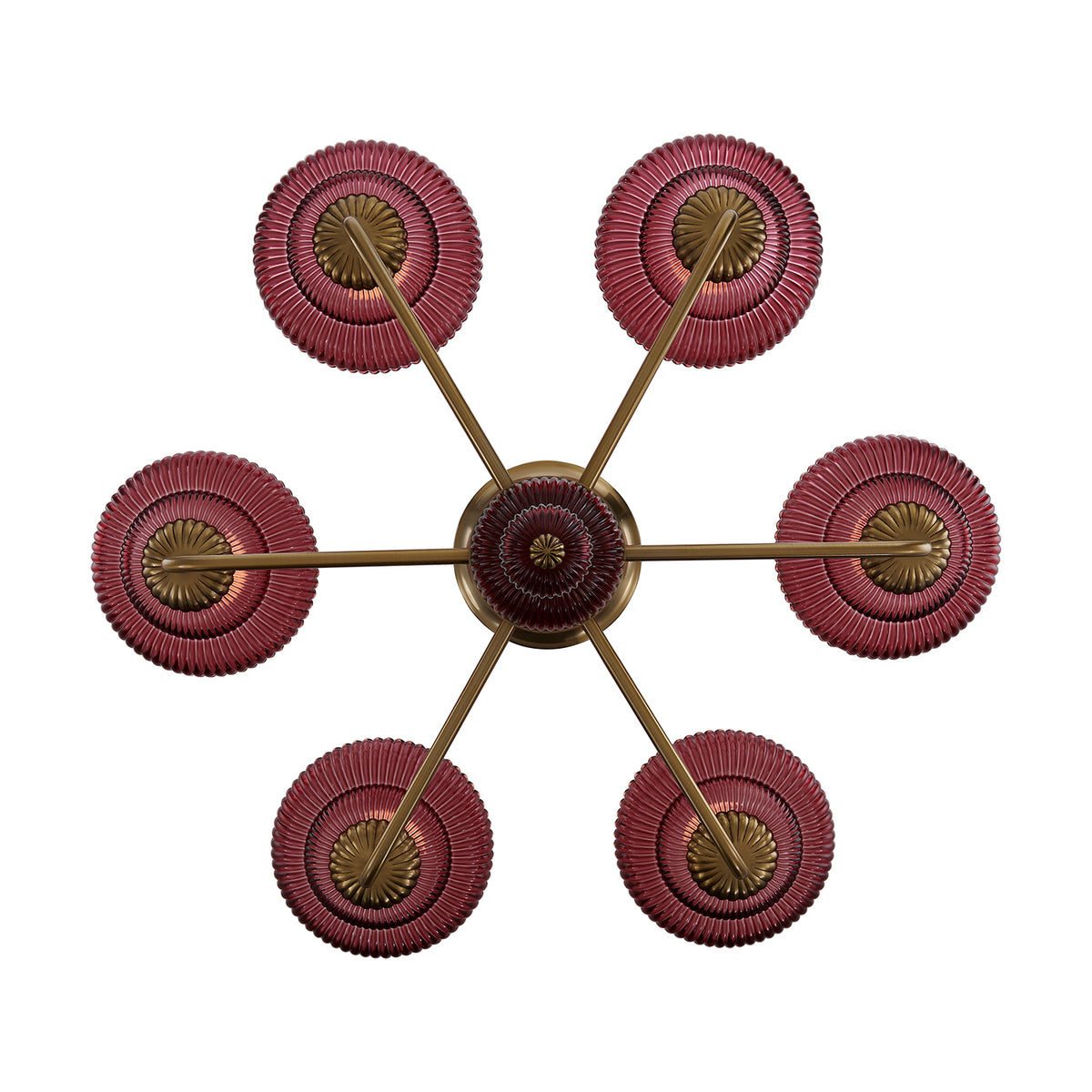 40'' Verde 6 Light Satin Brass Chandelier