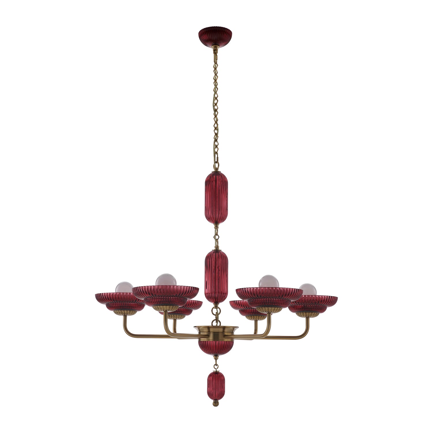 40'' Verde 6 Light Satin Brass Chandelier