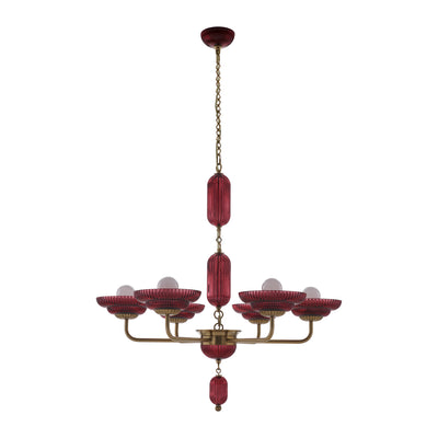40'' Verde 6 Light Satin Brass Chandelier