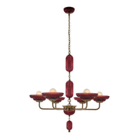 40'' Verde 6 Light Satin Brass Chandelier
