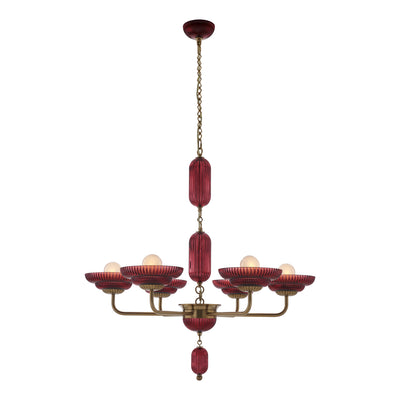 40'' Verde 6 Light Satin Brass Chandelier