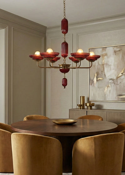 40'' Verde 6 Light Satin Brass Chandelier