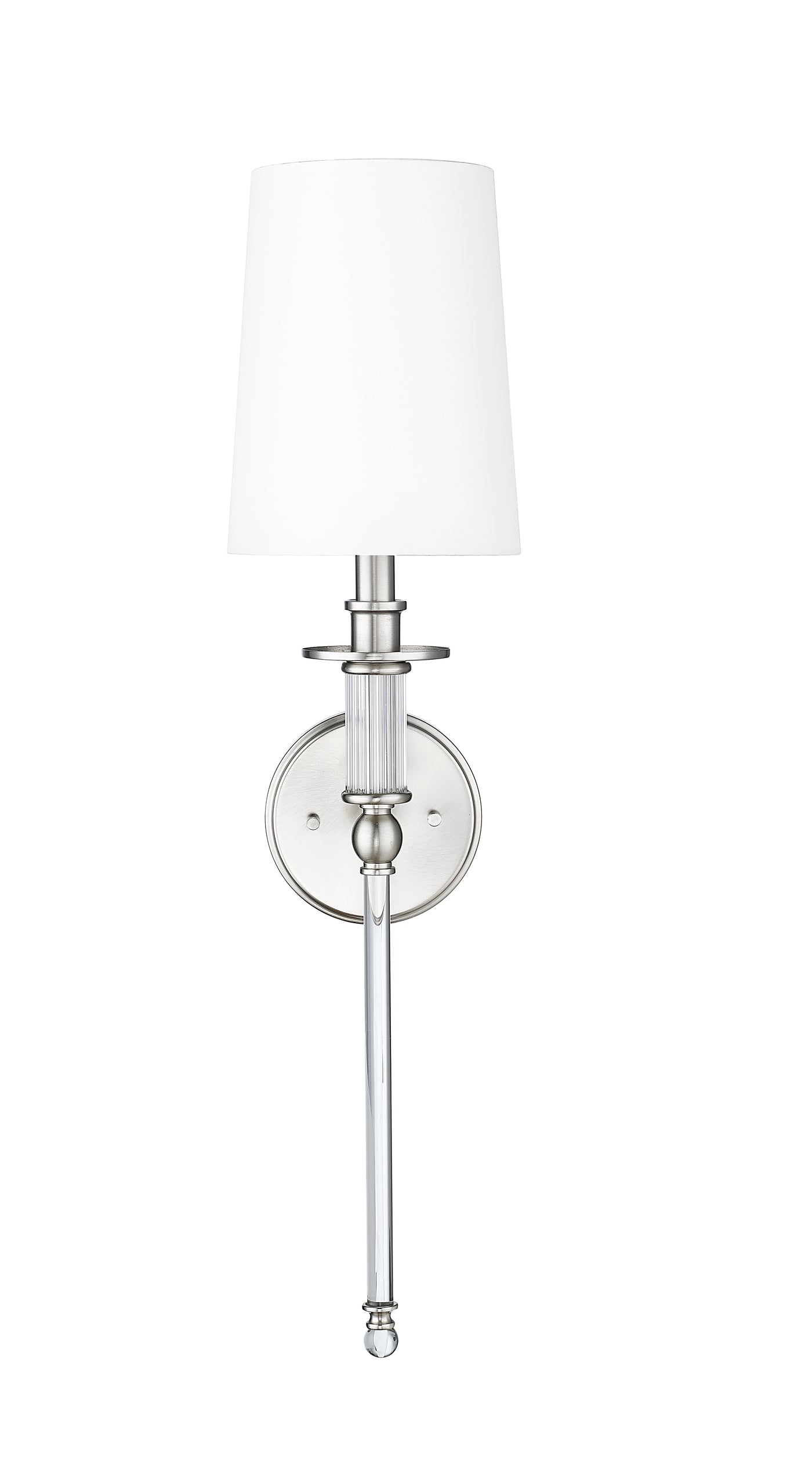 26-inch Brushed Nickel 1-Light Wall Sconce with White Shade