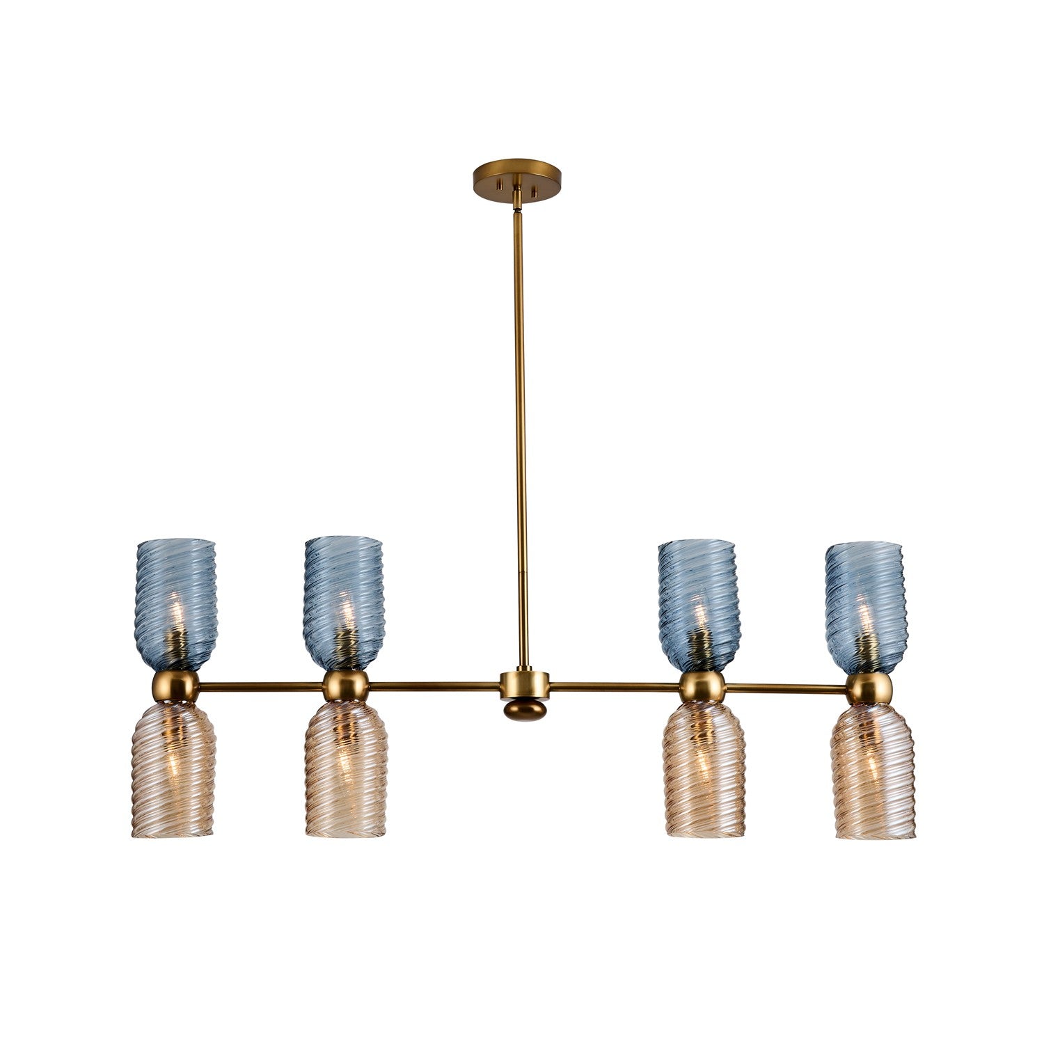 25'' Azul 8 Light Aged Gold Linear Pendant