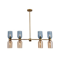 25'' Azul 8 Light Aged Gold Linear Pendant