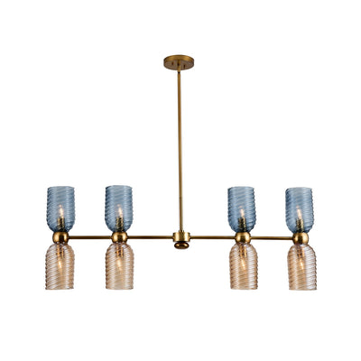 25'' Azul 8 Light Aged Gold Linear Pendant