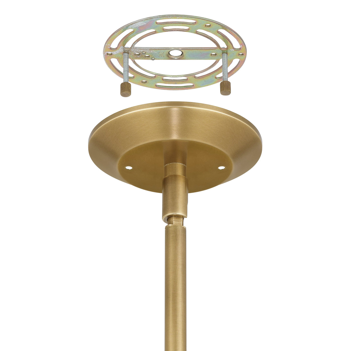 Doyle 13-inch 1-light Natural Brass Pendant Light with Matte Black Metal Shade