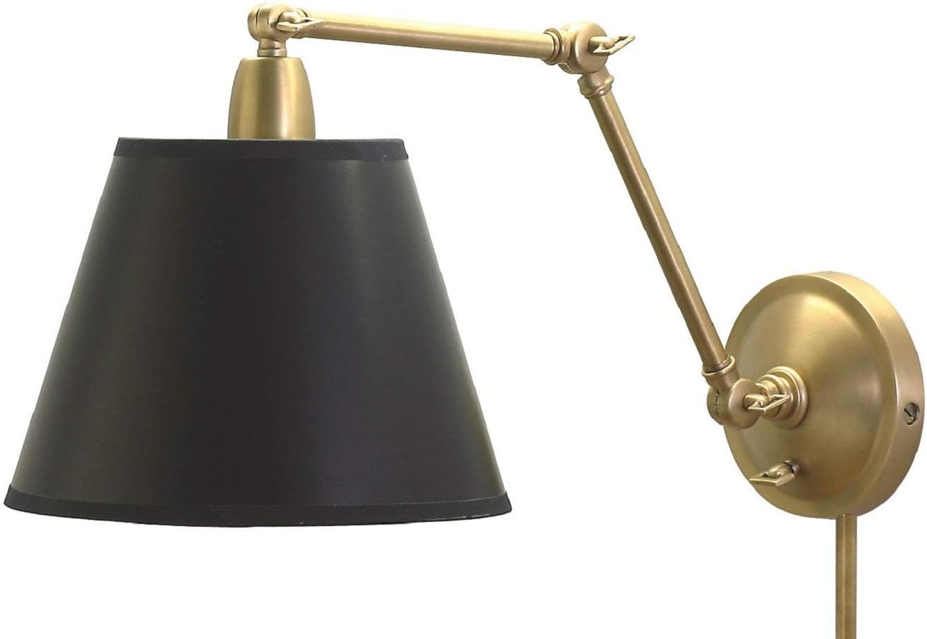 9-inch Library Weathered Brass Direct Wire Wall Swing Lamp