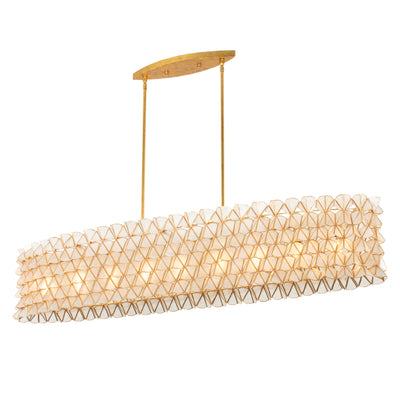 11.25'' Flair 9 Light Oxidized Gold Leaf Linear Pendant