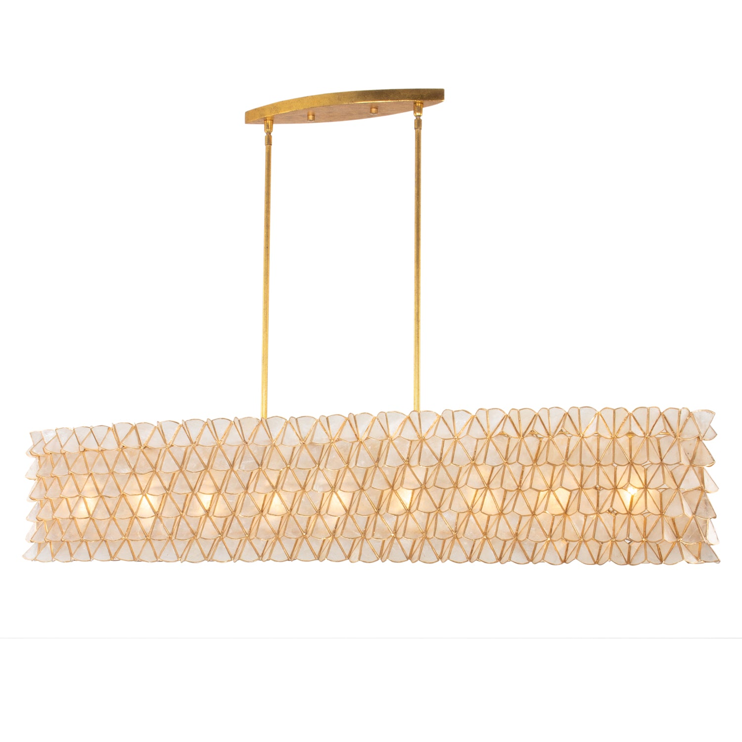 11.25'' Flair 9 Light Oxidized Gold Leaf Linear Pendant