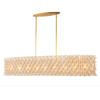 11.25'' Flair 9 Light Oxidized Gold Leaf Linear Pendant