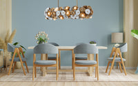 10'' Damask 24 Light White w/ Vintage Brass Linear Pendant