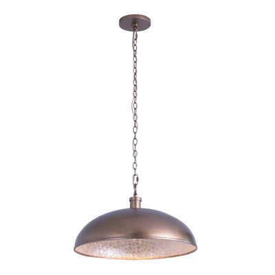 6'' Emblem 1 Light Pearlized Antique Brass Pendant