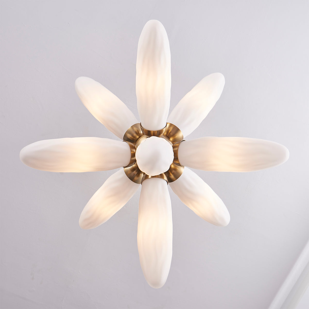 26'' Crest 9 Light Winter Brass Pendant
