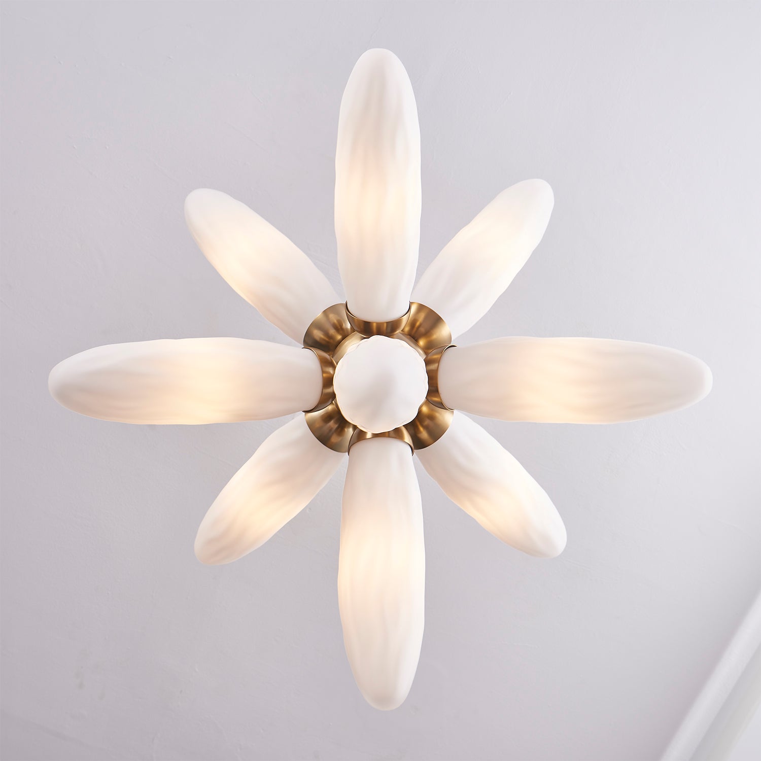 26'' Crest 9 Light Winter Brass Pendant