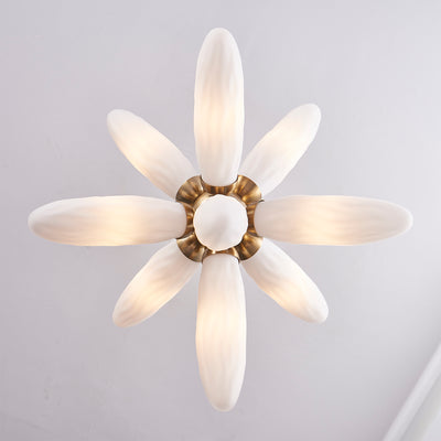26'' Crest 9 Light Winter Brass Pendant