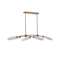 9'' Crest 6 Light Winter Brass Linear Pendant