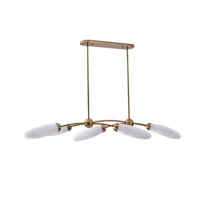 9'' Crest 6 Light Winter Brass Linear Pendant
