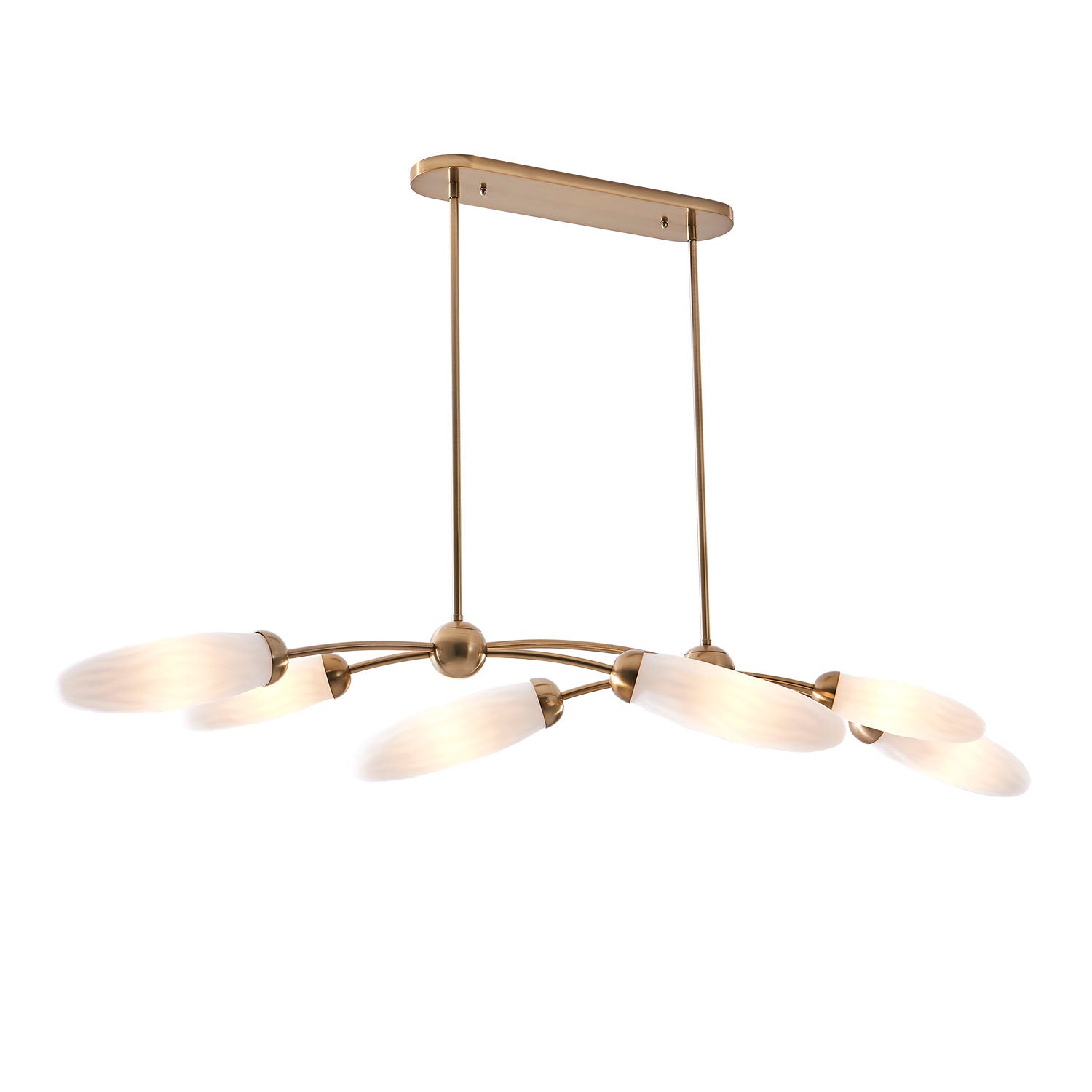 9'' Crest 6 Light Winter Brass Linear Pendant