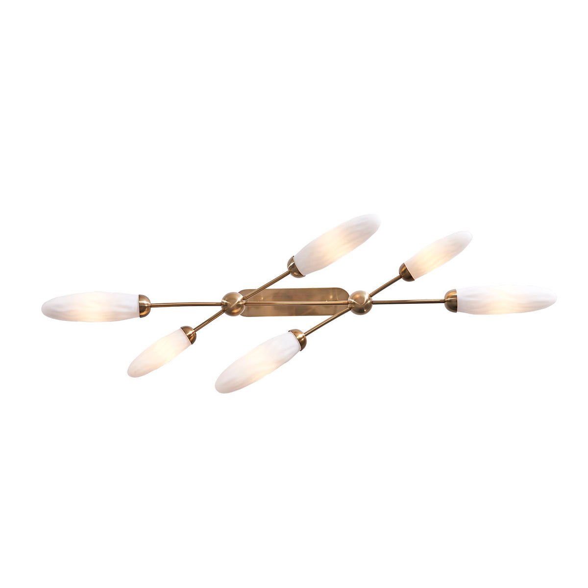 9'' Crest 6 Light Winter Brass Linear Pendant