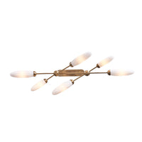 9'' Crest 6 Light Winter Brass Linear Pendant