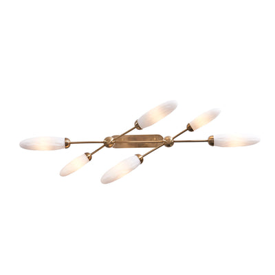 9'' Crest 6 Light Winter Brass Linear Pendant